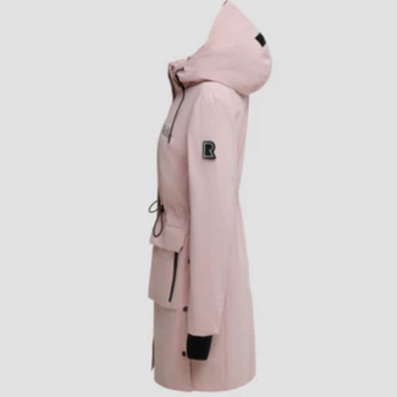 RUDSAK Nicole Women's Knee-Length Rain Jacket (Soft Pink) - size S - Picture 2 of 3
